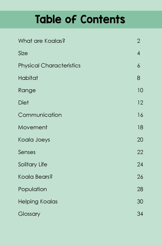 Koalas- TOC