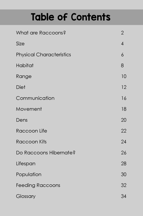 Raccoons- TOC