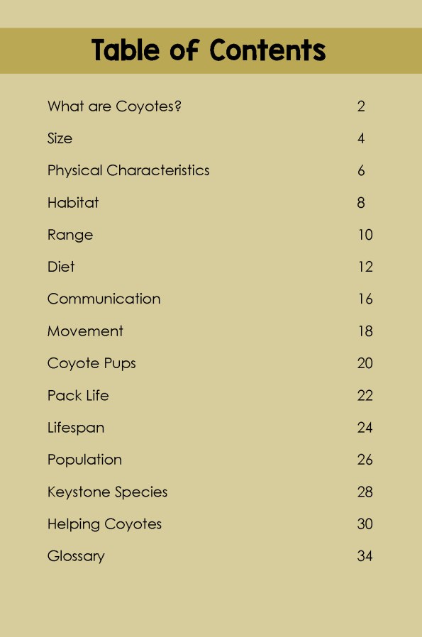 Coyotes- TOC