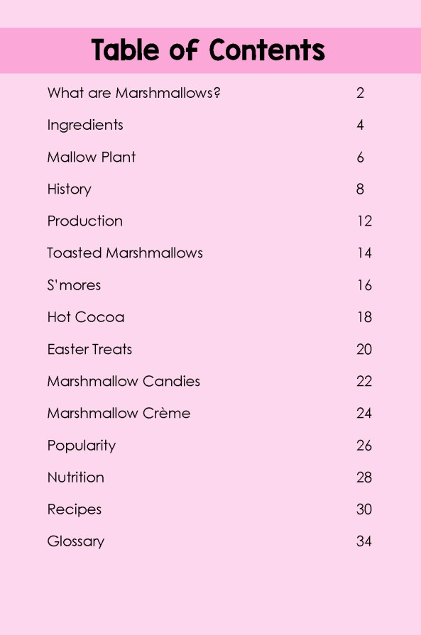 Marshmallows- TOC