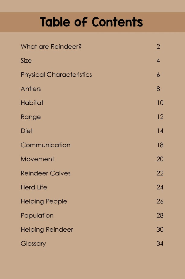 Reindeer- TOC