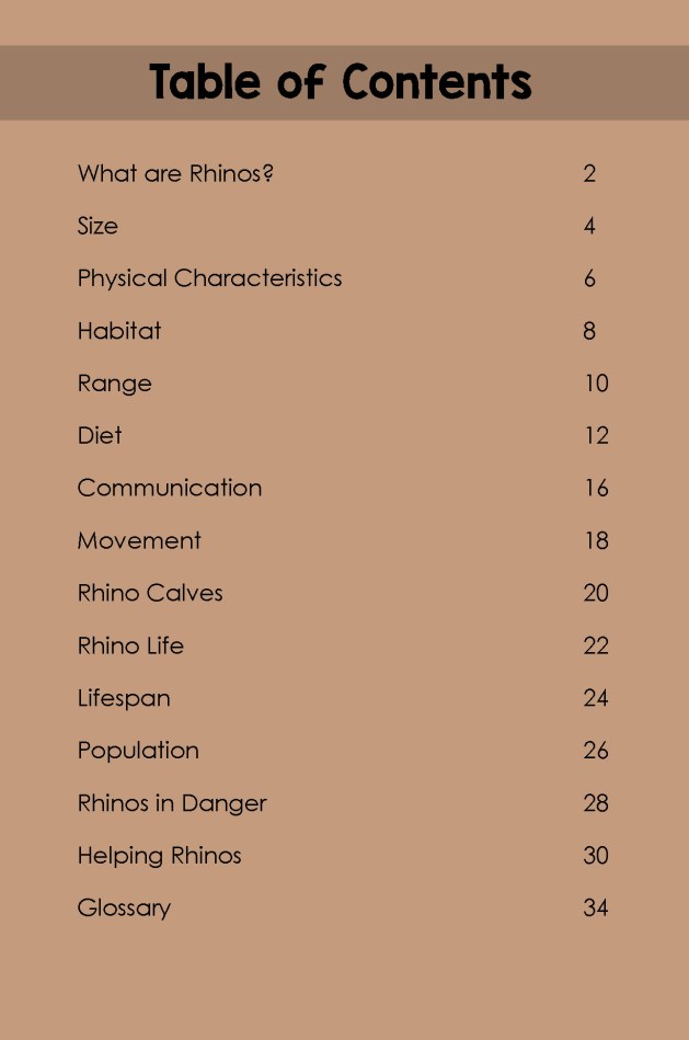 Rhinos- TOC
