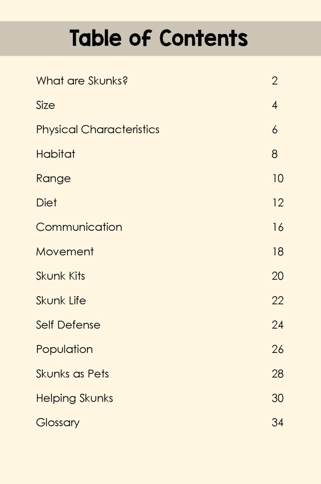 Skunks- TOC