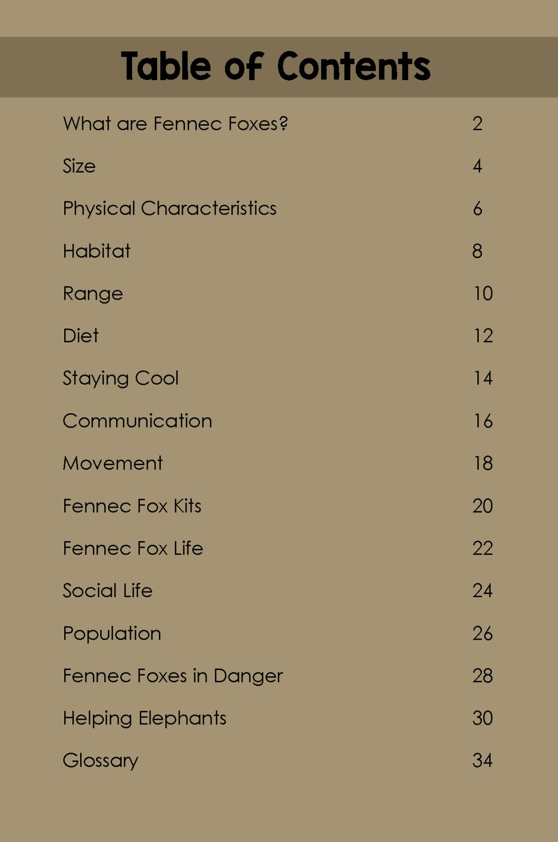 Fennec Foxes- TOC
